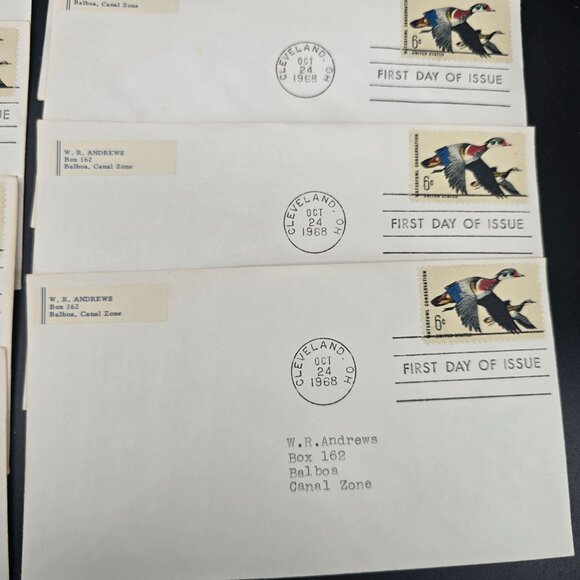 1968 First Day Of Issue Envelopes With 6¢ Duck Waterfowl Stamps Lot of 10 LI3013 - Picture 6 of 7
